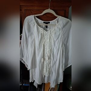 Style & Co. White Top With LACE - L